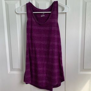 Purple Striped Workout Tank Top
